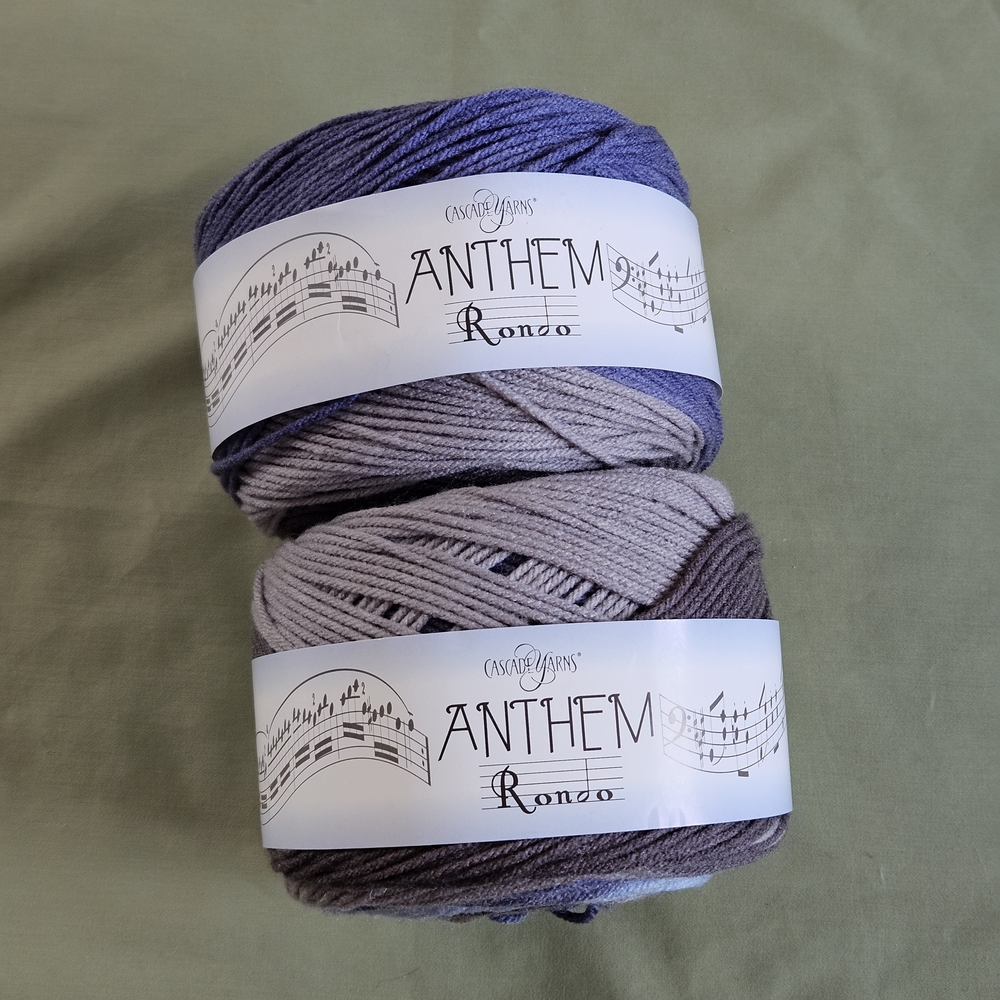 Cascade Yarns Anthem Rondo Yarn Multicolor #10 in Purple and Gray Set of 2 Cakes